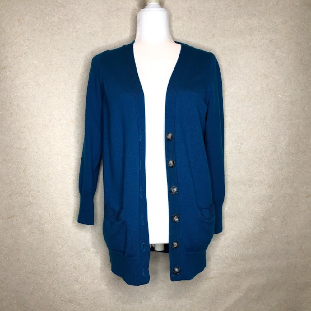 Ann Taylor Teal Wool Cardigan